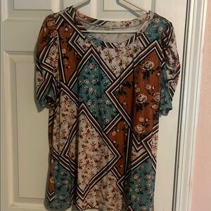 Floral Geometric Women's Top